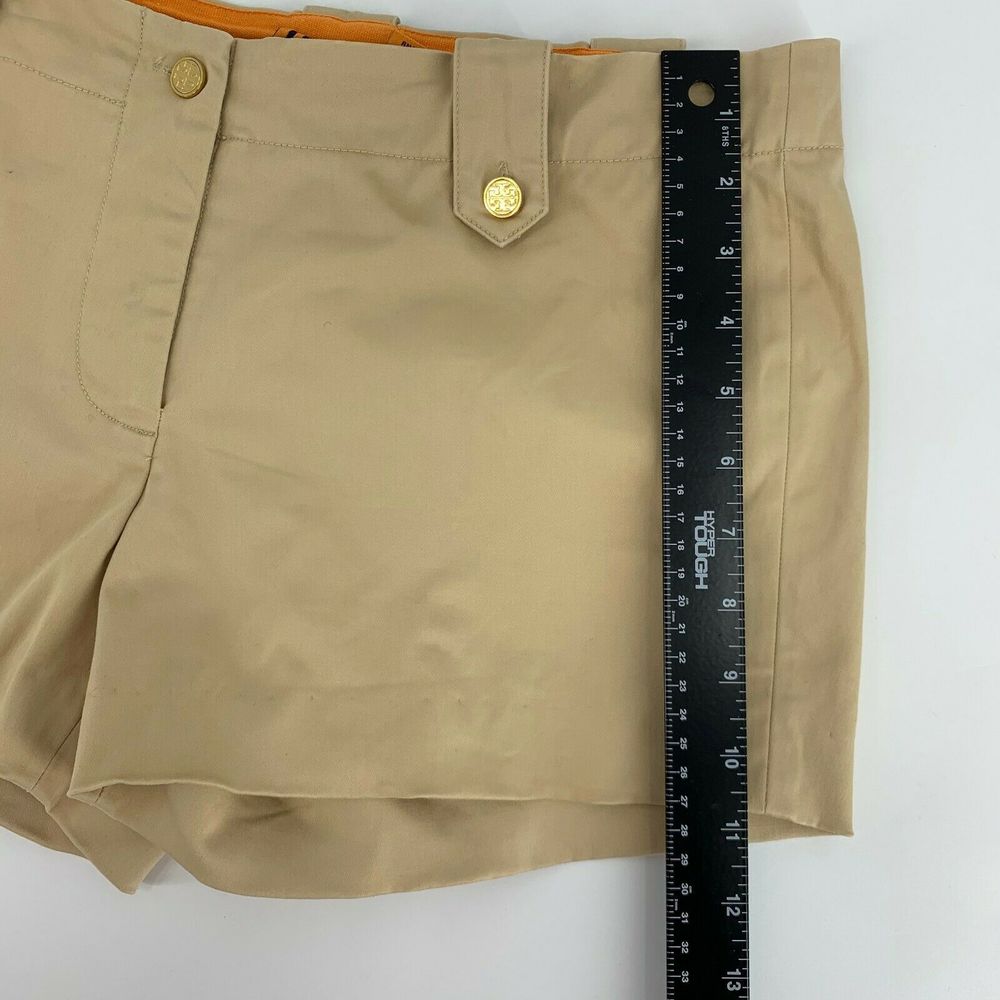 Tory Burch Beige Cotton Shorts with Gold Buttons - Picture 7 of 10